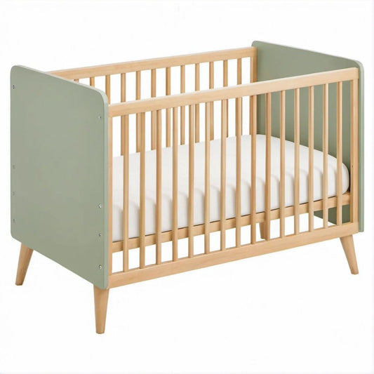 Babybett Grün/Natur, 124 x 65 x 90 cm, Liegefläche 120 x 60 cm
