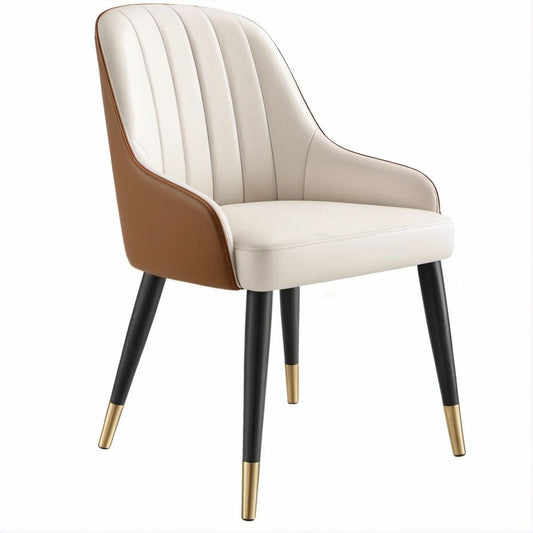 Gepolsterter Armlehnstuhl Creme/Braun/Schwarz/Gold, 58 x 61 x 83 cm